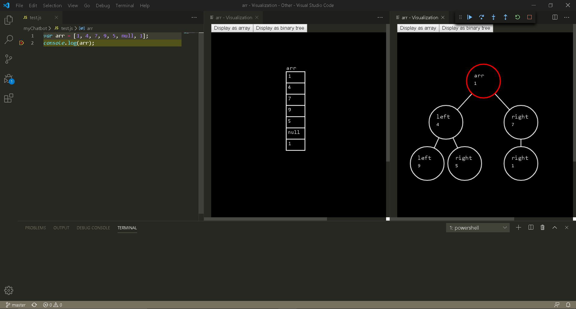 Render JSONs, binary trees, arrays, and more within VS Code